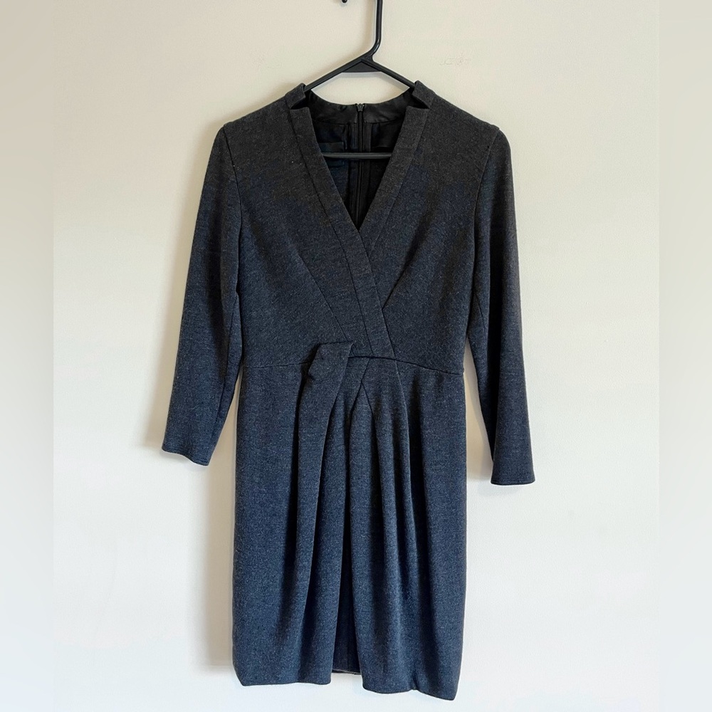 AKRIS Gray Wool 3/4 Sleeve Dress- Size US 6